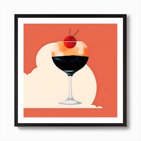 Dark Red Wine Abstract Bar Art Art Print