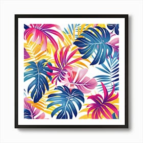 Tropical Leaves Seamless Pattern 6 Poster