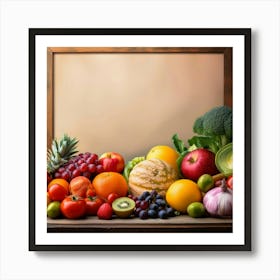 Fresh Fruits And Vegetables Art Print