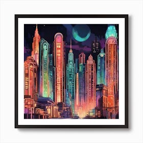 Futuristic Cityscape 196 Art Print