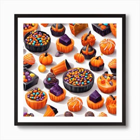 Halloween Seamless Pattern 1 Art Print