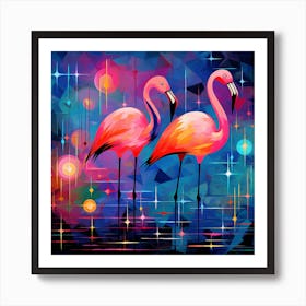 Pink Flamingos Art Print