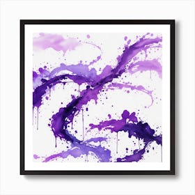 Purple Splatters Art Print