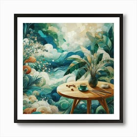 Abstract Epoxy resin art in landscape 3 Art Print