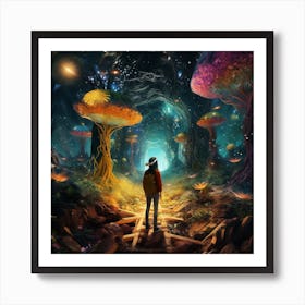 Forest Of Mushrooms Art Print