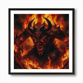 Demon In Flames 1 Art Print