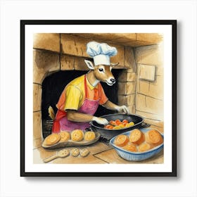 Chef Deer 25 Art Print