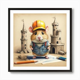 Hamster In Construction Poster