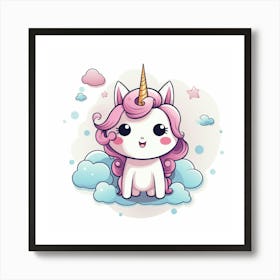 Cute Unicorn 447 Art Print