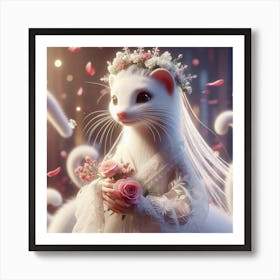 Mouse In A Wedding Dress Art Print