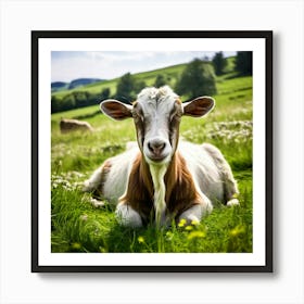 Pasture Rural Farm Goat Nature Farming Natural Countryside Animal Herd Agriculture Meadow (4) Art Print