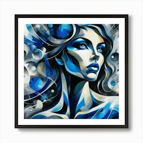 Blue Woman Art Print