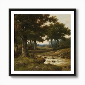 Stream In The Woods Art Print