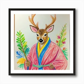 Samurai Deer 2 Art Print