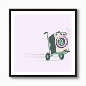 Washing Machine On Wheels Art Print