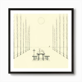 Table In The Snow 1 Art Print