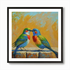 Birds Kissing Art Print