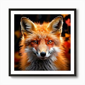 Watercolor Red Fox Studio Photography Complex Details High Detail Poster