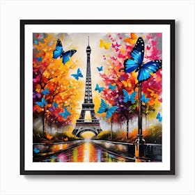 Paris With Butterflies 131 Art Print