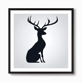 Deer Silhouette Art Print