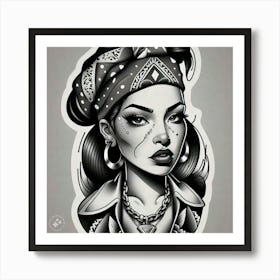 Tattoo Girl Art Print