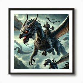 A Powerful Scene Depicting The Dragon Riders Of Th Art Print