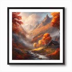 Autumn Landscape Painting Art Print