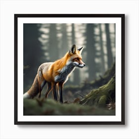 Fox In The Forest 49 Art Print