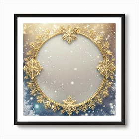 Create A Slim Metallic Snow White Winter Round Bor (3) Art Print