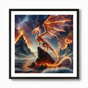 Transparent Fiery Dragon 1 Art Print