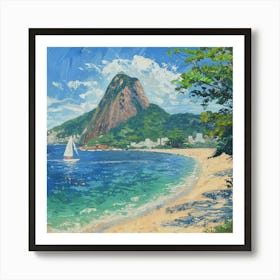 A Sugarloaf Mountain In Rio De Janeiro Oil Paint 1719996612 4 Art Print