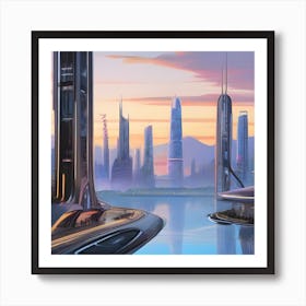 Futuristic City 21 Art Print