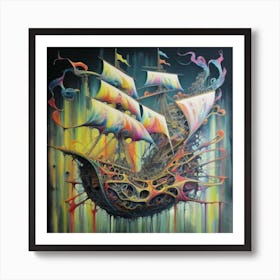 Ships splash colour Art Print