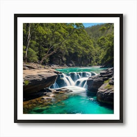 Waterfall In The Forest 16 Art Print