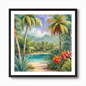 Tropical Beach 1 Art Print