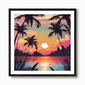 Sunset Painting Art Print