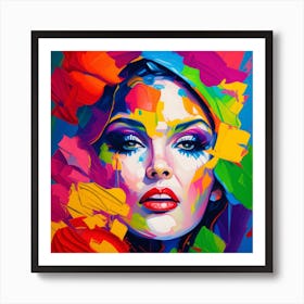 Face Portrait Abstract Oil Painting Art Print