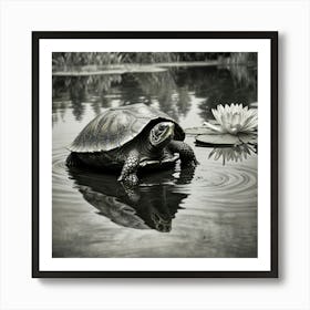 Turtle In Water 3 Art Print