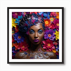 Maraclemente Mosaic Vibrant Colors 3d Black Female Surrounded B 71c63850 1dc4 418b 8f41 0bbf35c275fd Art Print