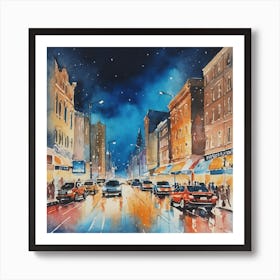 Night In The City Art Print