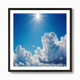 Blue Sky With Clouds 2 Art Print