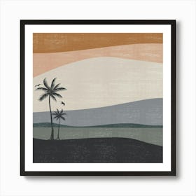 Palm Trees On The Beach 2 Art Print