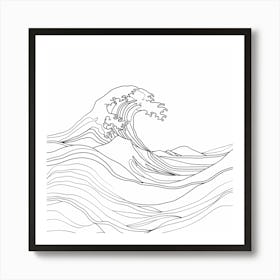 Great Wave line prints shop Art Print