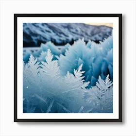 Blue icy icicles Art Print