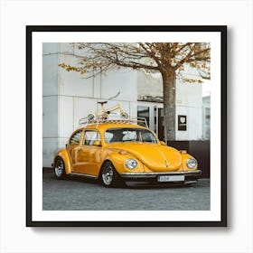 Yellow Volkswagen Beetle Art Print