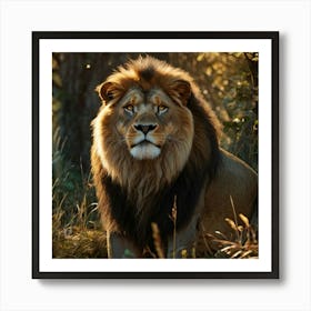 Lion In The Woods Art Print