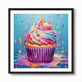Colorful Cupcake Art Print