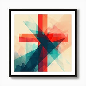 Abstract Christian Cross Art Print