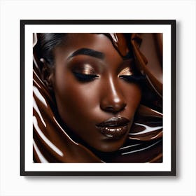 Black Woman With Chocolate Makeup Art Print