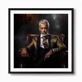 Man In Suit Sitting In Chair; D'Vanni Blanco Art Print